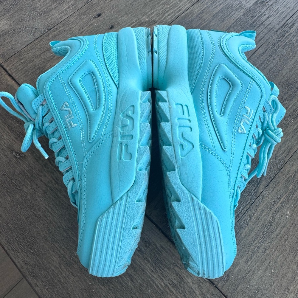FILA Disruptor II Chunky Sneakers in Aqua Blue - Picture 3 of 8
